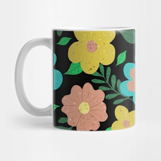 Floral pattern - black Mug